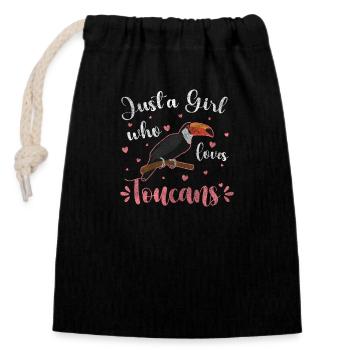 Toucan Mouches à bec tropicales - Sac cadeau en coton avec cordon (14 x 20 cm) - noir - Devant
