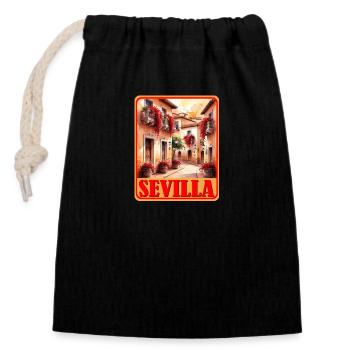Sevilla andalusien - Verschließbarer Geschenkbeutel aus Baumwolle (14x20cm) - Schwarz - Vorne