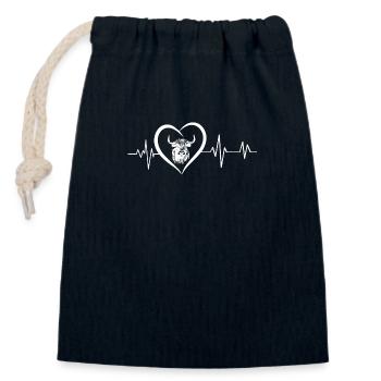 Highland-Herzschlag - Verschließbarer Geschenkbeutel aus Baumwolle (14x20cm) - Navy - Vorne