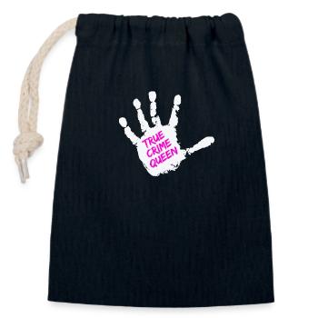 True Crime Queen Krimi Liebhaberin - Verschließbarer Geschenkbeutel aus Baumwolle (14x20cm) - Navy - Vorne