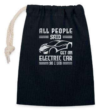 Electricity New - Closable cotton gift bag (14x20cm) - navy - Front