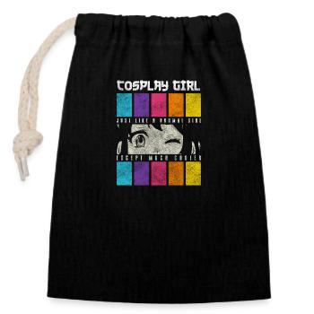 Disguise Mask Japan Fan - Closable cotton gift bag (14x20cm) - black - Front
