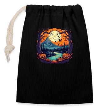 Gruseliges Halloween Party Kostüm Halloween - Sac cadeau en coton avec cordon (14 x 20 cm) - noir - Devant