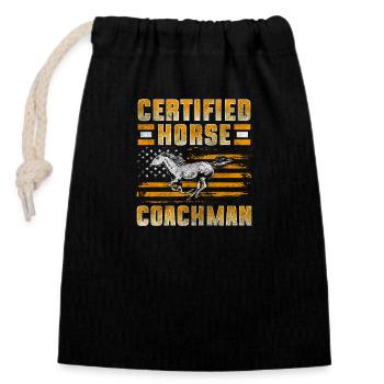 Carter Horse Horsepower Cavalier - Sac cadeau en coton avec cordon (14 x 20 cm) - noir - Devant