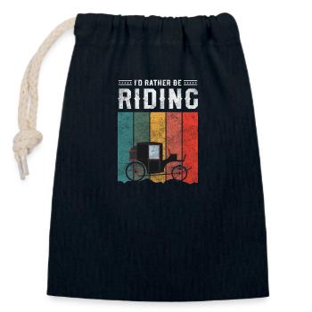 Métier de calèche Métier - Sac cadeau en coton avec cordon (14 x 20 cm) - bleu marine - Devant
