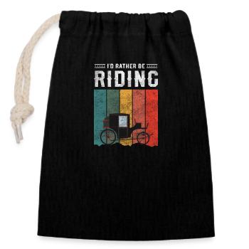 Métier de calèche Métier - Sac cadeau en coton avec cordon (14 x 20 cm) - noir - Devant