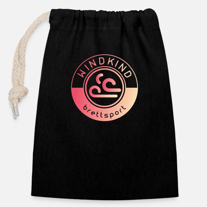Surfing - Closable cotton gift bag (14x20cm) - black