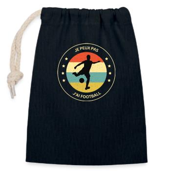 Football - Fußball - Fútbol - Calcio - Foot - Cool - Verschließbarer Geschenkbeutel aus Baumwolle (14x20cm) - Navy - Vorne