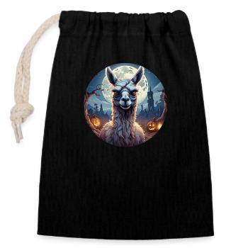 Gruseliges Halloween Party Kostüm Zombie Lama - Closable cotton gift bag (14x20cm) - black - Front