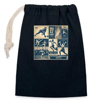 80´s Sports Athletics - Verschließbarer Geschenkbeutel aus Baumwolle (14x20cm) - Navy - Vorne