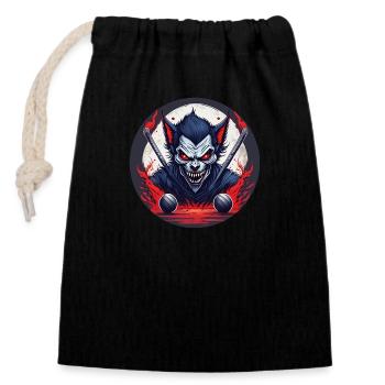 Effrayant Halloween Party Costume Werewolf Field - Sac cadeau en coton avec cordon (14 x 20 cm) - noir - Devant
