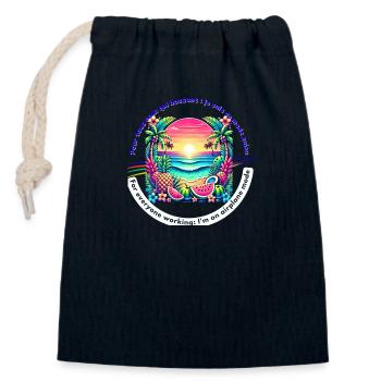 Urlaub ohne WLAN - Verschließbarer Geschenkbeutel aus Baumwolle (14x20cm) - Navy - Vorne