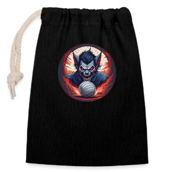 Spooky Halloween party costume - Closable cotton gift bag (14x20cm) - black - Front