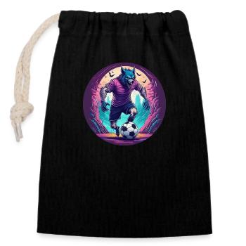 Effrayant Halloween Party Costume Werewolf Football - Sac cadeau en coton avec cordon (14 x 20 cm) - noir - Devant