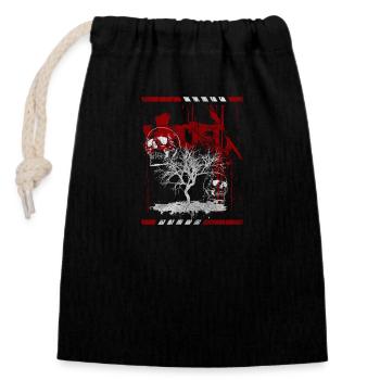Style Farbe Rot Skull - Verschließbarer Geschenkbeutel aus Baumwolle (14x20cm) - Schwarz - Vorne