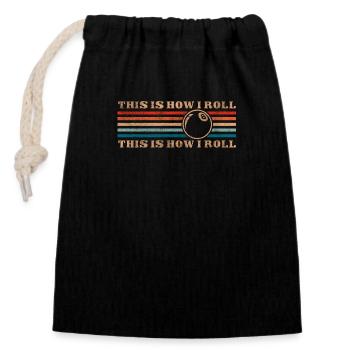 Billiards Pub Sports - Closable cotton gift bag (14x20cm) - black - Front