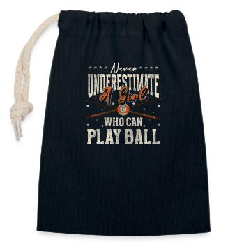 Billiard Profi Kneipensport - Verschließbarer Geschenkbeutel aus Baumwolle (14x20cm) - Navy - Vorne