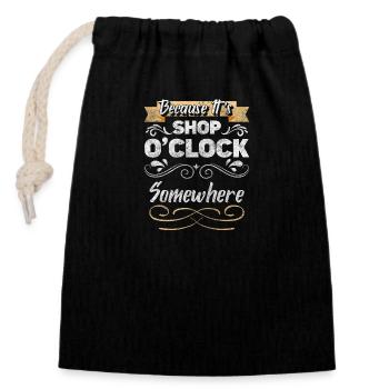 Einkauf Kauf Mode Shopping Queen - Verschließbarer Geschenkbeutel aus Baumwolle (14x20cm) - Schwarz - Vorne