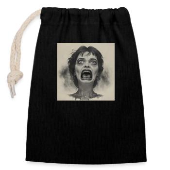 Dismay - Closable cotton gift bag (14x20cm) - black - Front