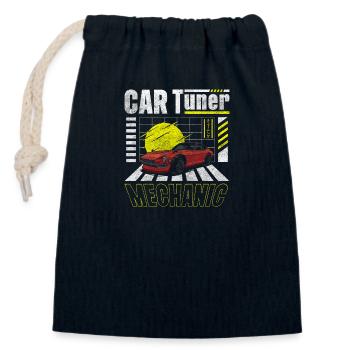 Auto Mechaniker Treffen Garage - Verschließbarer Geschenkbeutel aus Baumwolle (14x20cm) - Navy - Vorne