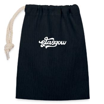 Glasgow, Aesthetic Vintage - Closable cotton gift bag (14x20cm) - navy - Front