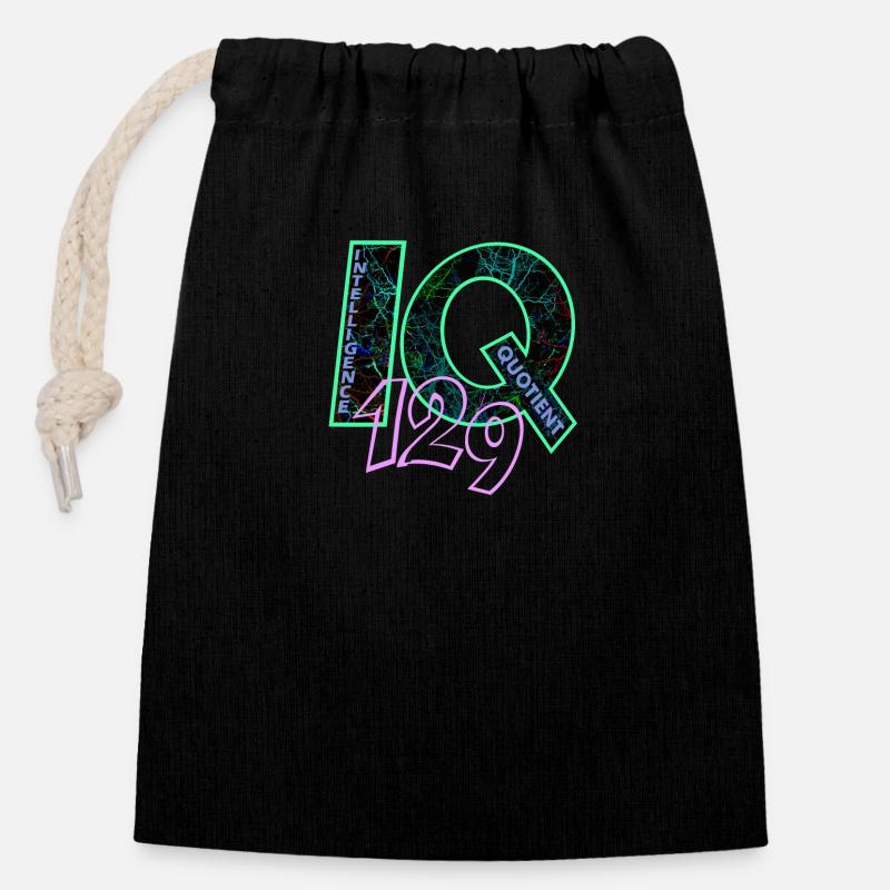 IQ 129 - Closable cotton gift bag (14x20cm) - black