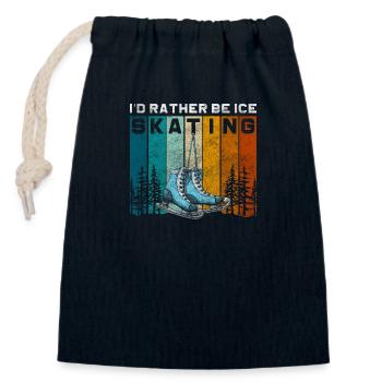 Schlittschuhe Hobby - Verschließbarer Geschenkbeutel aus Baumwolle (14x20cm) - Navy - Vorne
