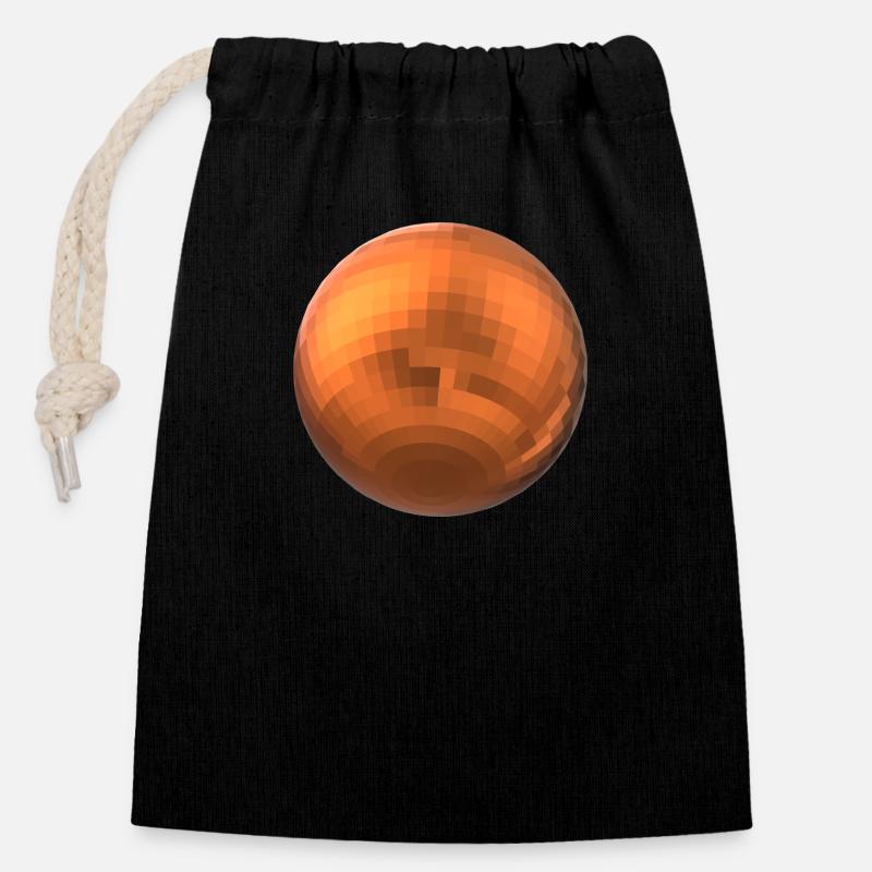 Sphère orange - Sac cadeau en coton avec cordon (14 x 20 cm) - noir