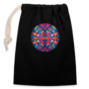 Abstract Colorful Design - Closable cotton gift bag (14x20cm) - black - Front