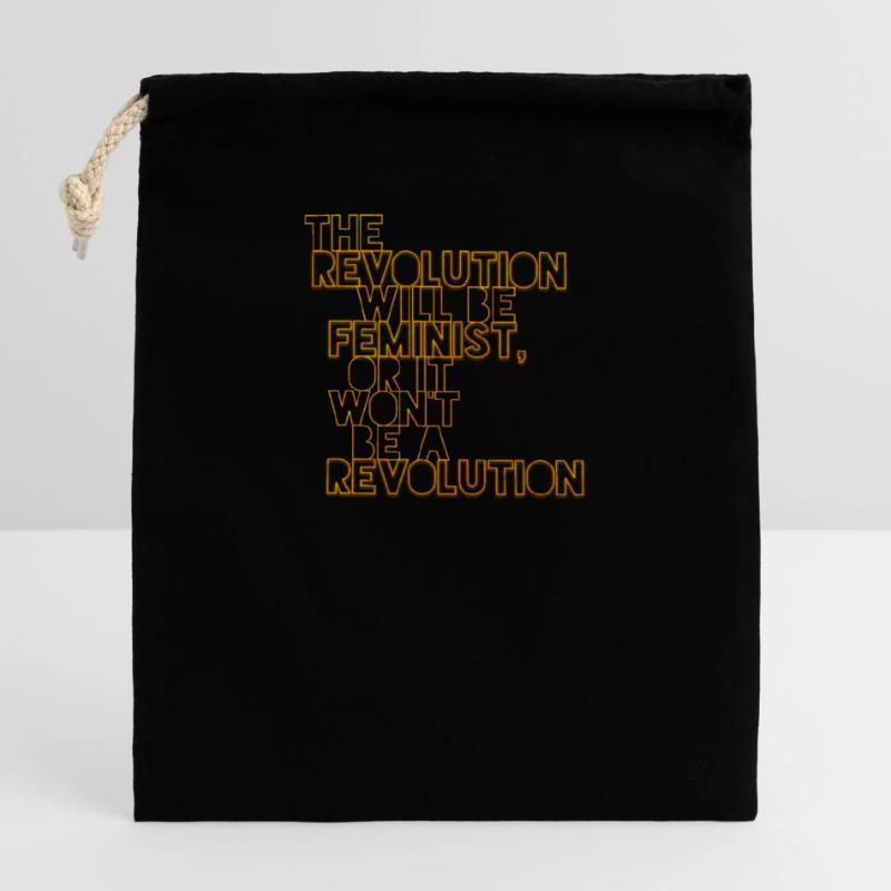 Die Revolution wird feministisch sein, oder wird sie es nicht sein Verschließbarer Geschenkbeutel aus Baumwolle (14x20cm)