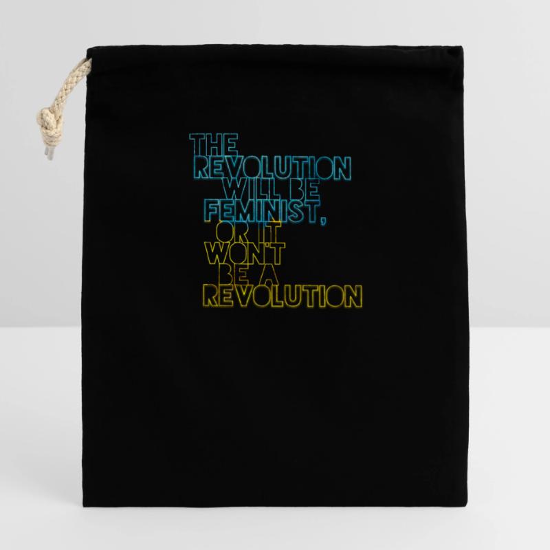 Die Revolution wird feministisch sein, oder wird sie es nicht sein Verschließbarer Geschenkbeutel aus Baumwolle (14x20cm)