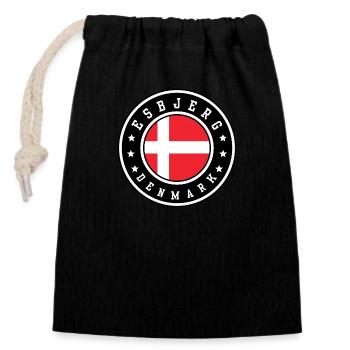 Esbjerg Denmark - Closable cotton gift bag (14x20cm) - black - Front