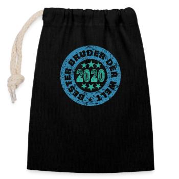 Vintage 2020 - Closable cotton gift bag (14x20cm) - black - Front