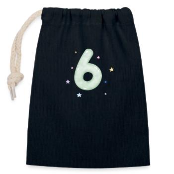 6e anniversaire watercolor étoile - Sac cadeau en coton avec cordon (14 x 20 cm) - bleu marine - Devant