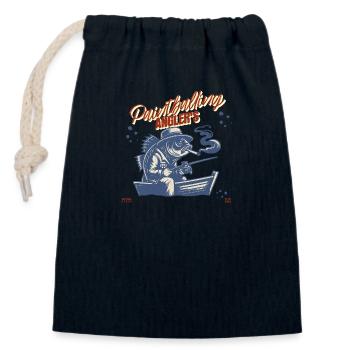 Paintball, pêcheurs, chasse - Sac cadeau en coton avec cordon (14 x 20 cm) - bleu marine - Devant