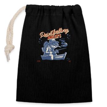 Paintballing anglers hunting - Closable cotton gift bag (14x20cm) - black - Front