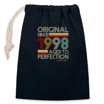 1998 - Closable cotton gift bag (14x20cm) - navy - Front