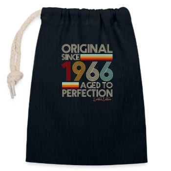 1966 - Closable cotton gift bag (14x20cm) - navy - Front