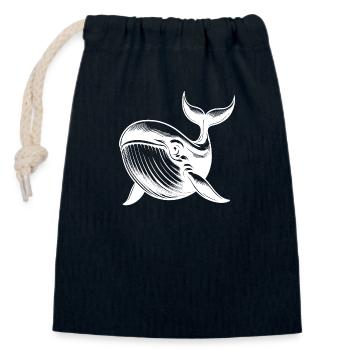 Schöne Taucher Blauwal Bleistift Skizze - Verschließbarer Geschenkbeutel aus Baumwolle (14x20cm) - Navy - Vorne