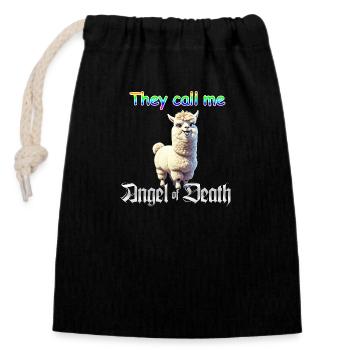Angel of Death - Closable cotton gift bag (14x20cm) - black - Front