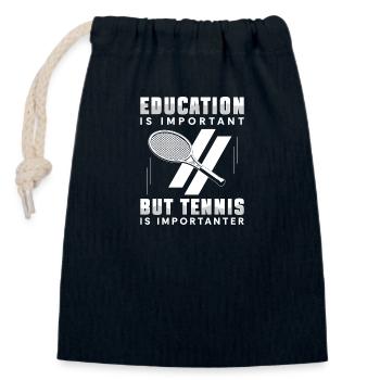 Tennis Match Turnier - Verschließbarer Geschenkbeutel aus Baumwolle (14x20cm) - Navy - Vorne