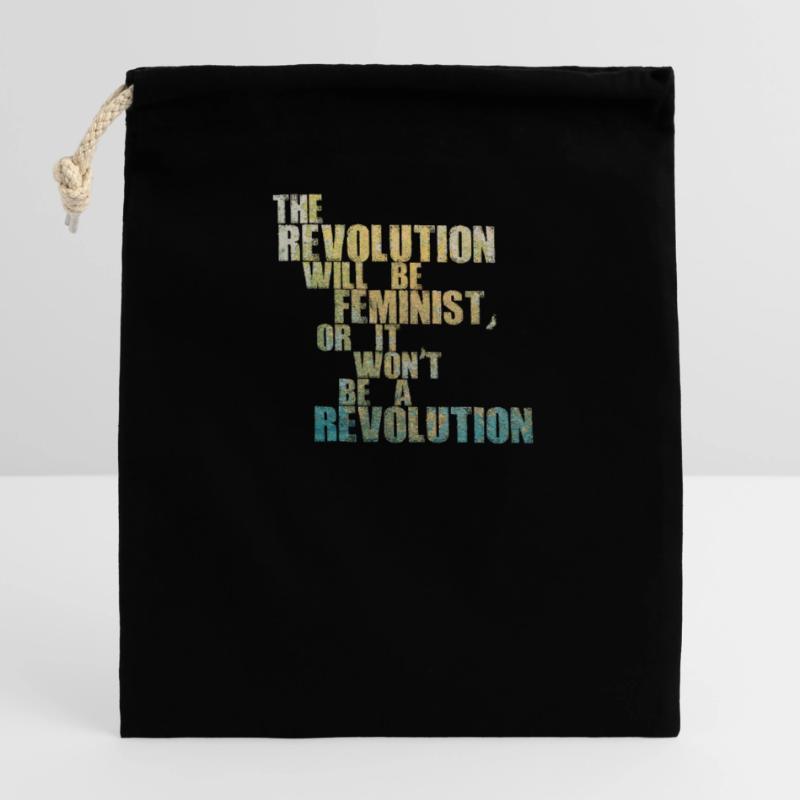 Die Revolution wird feministisch sein, oder wird sie es nicht sein Verschließbarer Geschenkbeutel aus Baumwolle (14x20cm)