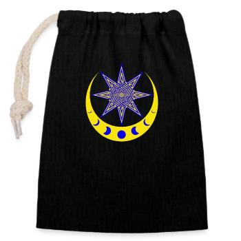Star of Inanna - Closable cotton gift bag (14x20cm) - black - Front