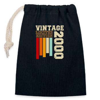 2000 - Closable cotton gift bag (14x20cm) - navy - Front
