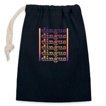 Dingus - Lustiges Wort - Verschließbarer Geschenkbeutel aus Baumwolle (14x20cm) - Navy - Vorne