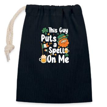 Irish St. Patrick's Day Tour Ireland - Closable cotton gift bag (14x20cm) - navy - Front