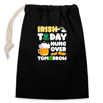 Irland Pint - Verschließbarer Geschenkbeutel aus Baumwolle (14x20cm) - Schwarz - Vorne
