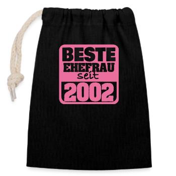2002 - Closable cotton gift bag (14x20cm) - black - Front