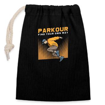 Roller Parkour Sports Extrêmes Saut - Sac cadeau en coton avec cordon (14 x 20 cm) - noir - Devant