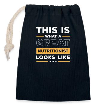 Nutrition Santé Gym Objectif - Sac cadeau en coton avec cordon (14 x 20 cm) - bleu marine - Devant